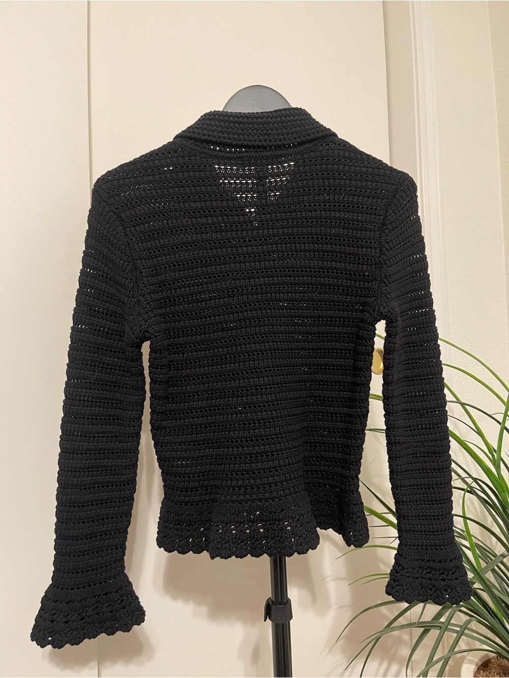 Madewell Black Crochet Button-Up Cardigan - Picture 2 of 9